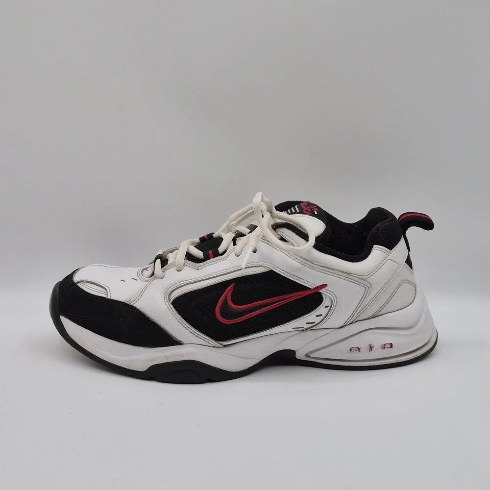 Nike Air Monarch Shoes Mens Size 10.5 White Black Athletic Sneakers 312628-101